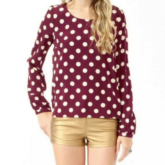 Forever 21 Polka Dot Long Sleeve Blouse - Picture 2 of 4